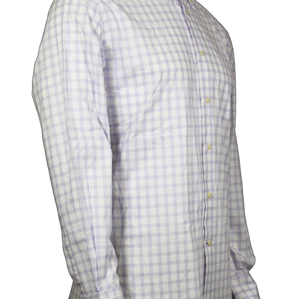 Men's Bloomingdale Purple Check Dress Shirt Medium